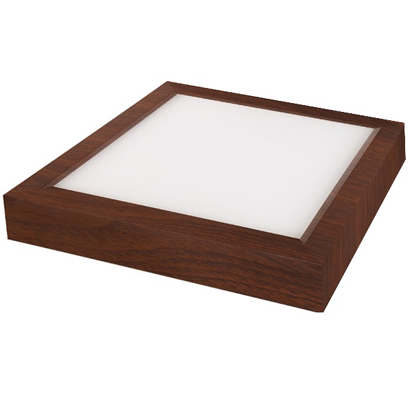 Светильник светодиодный TDM накладной квадрат Даунлайт СПО 18 Вт 3000K (венге) 225х225х32мм