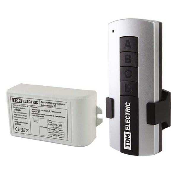Комплект для беспроводного радиоуправления освещением TDM ПУ1-МK-3 (3 канала) Уютный дом 3х1000Вт