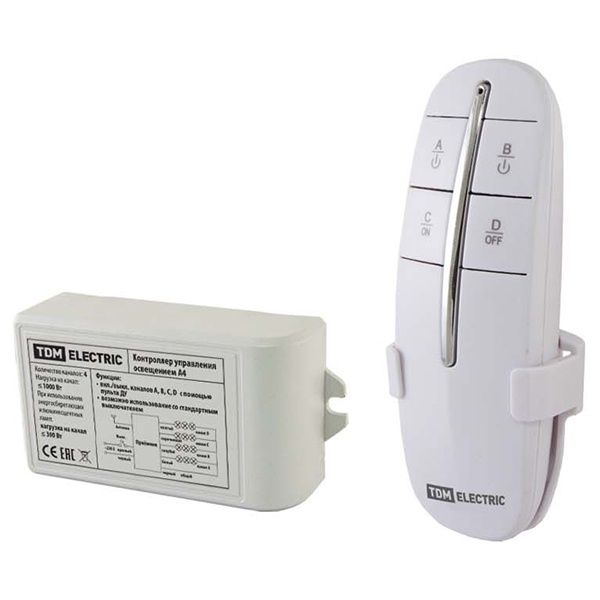 Комплект для беспроводного радиоуправления освещением TDM ПУ2-МK-4 (4 канала) Уютный дом 4х1000Вт