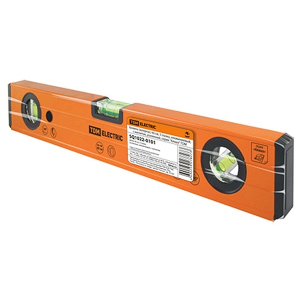 Уровень TDM Алмаз (ватерпас) 40 см, 3 глазка, алюминиевый, усиленный, с магнитом