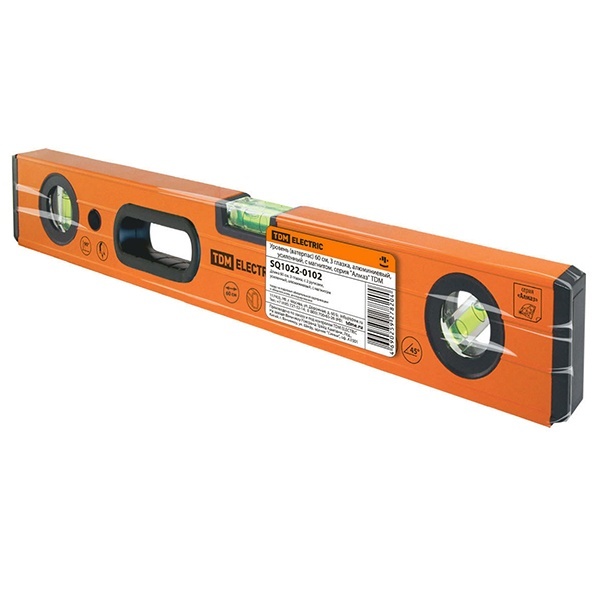 Уровень TDM Алмаз (ватерпас) 60 см, 3 глазка, алюминиевый, усиленный, с магнитом