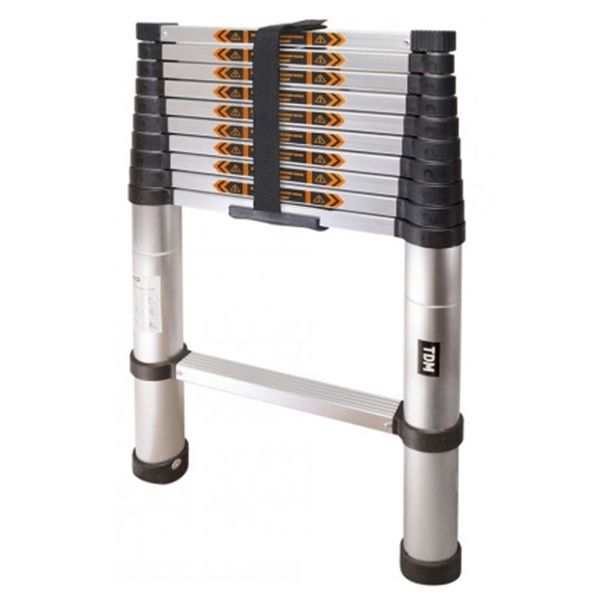 Лестница телескопическая алюминиевая TDM ЛТ-11, 11 ступеней, h3200 мм, серия Алмаз