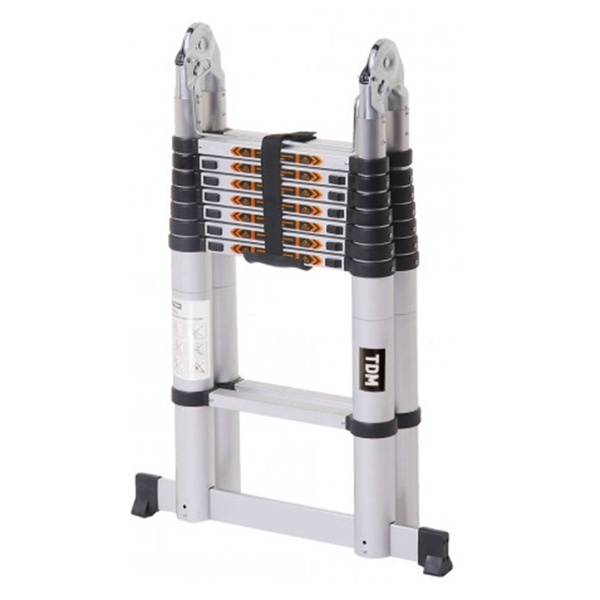 Стремянка телескопическая алюминиевая TDM СТ-10, 10 ступеней, высота 1600/3200мм, серия Алмаз