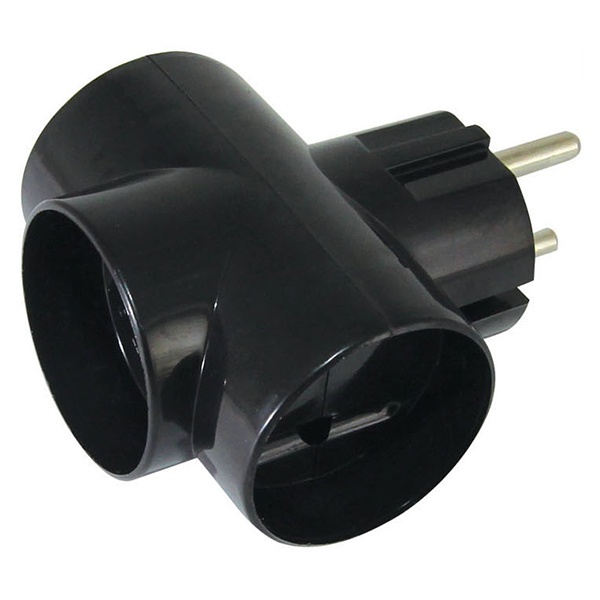 Тройник TDM 3х2П 16А 250B черный