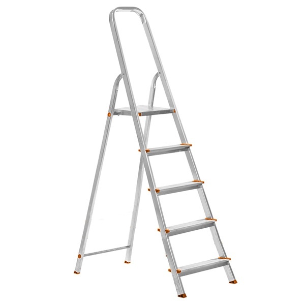 Стремянка алюминиевая Народная СА5, 5 ступеней, усиленный профиль h1000 мм