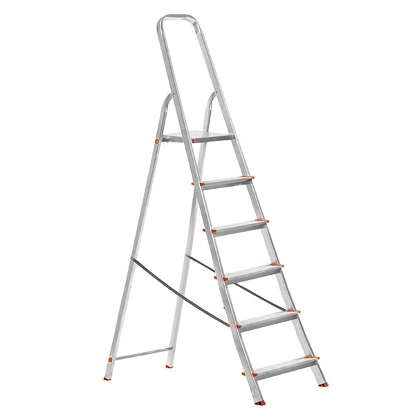 Стремянка алюминиевая Народная СА6, 6 ступеней, усиленный профиль h1210 мм