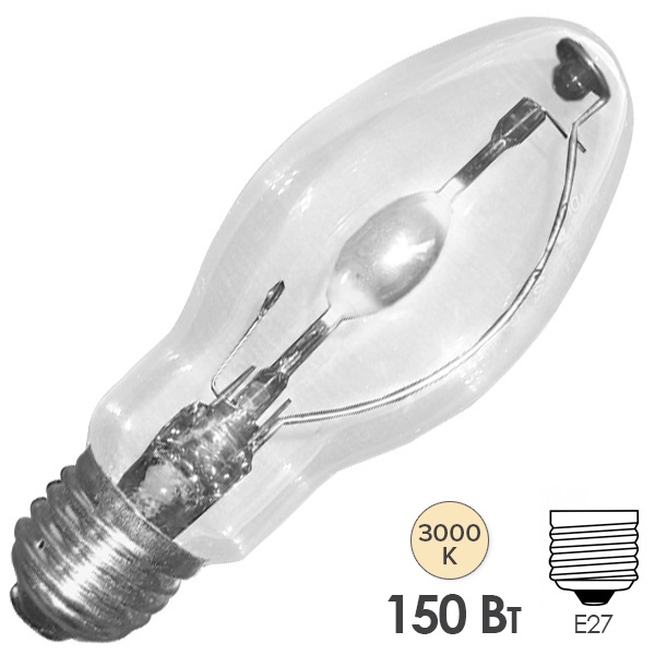 Лампа металлогалогенная Sylvania HSI-M 150W/CL/WDL Е27 3000K 14000lm прозрач ±360° (МГЛ)
