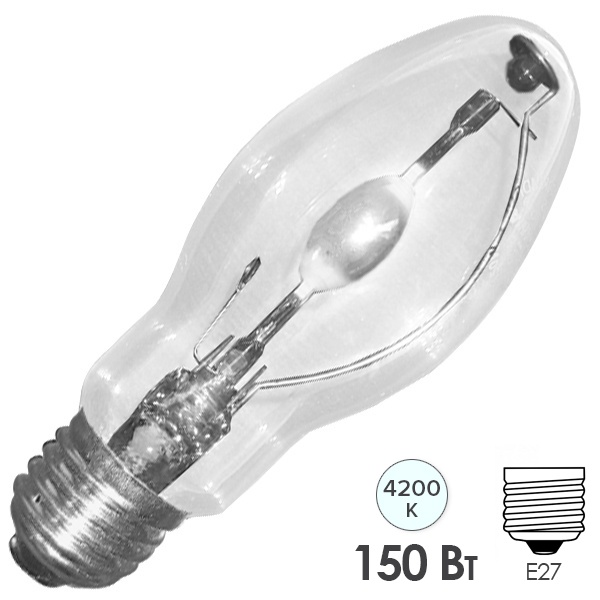Лампа металлогалогенная Sylvania HSI-M 150W/CL/NDL Е27 4200K 14000lm прозрач ±360° (МГЛ)