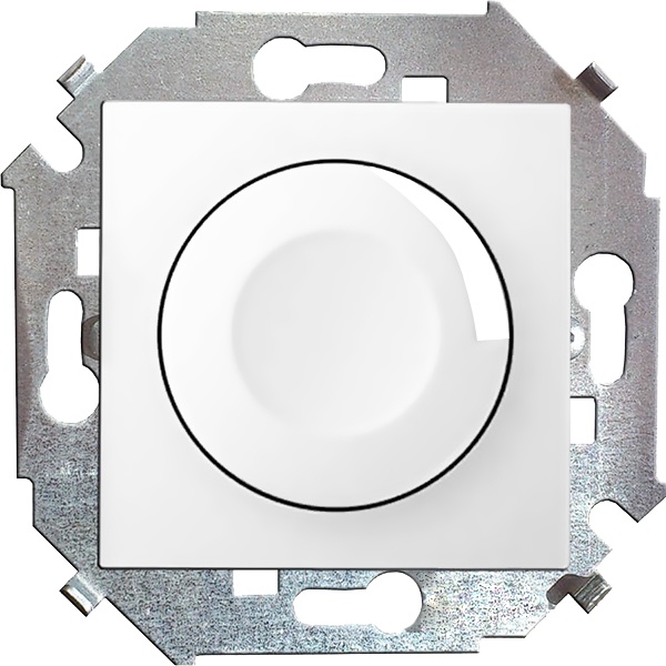 Диммер поворотно-нажимной Simon 15 500Вт 230В винтовой зажим, белый