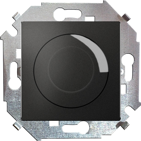 Диммер поворотно-нажимной Simon 15 500Вт 230В винтовой зажим, графит