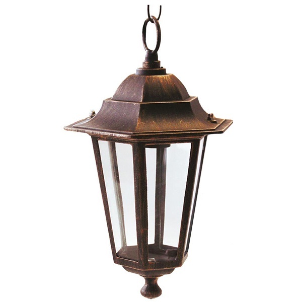 Светильник садово-парковый TDM 6100-15 шестигранник, 100Вт, подвес, бронза