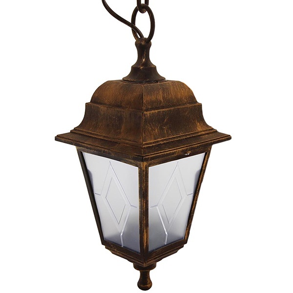 Светильник садово-парковый TDM НСУ 04-60-001 четырехгранник, подвес, пластик, бронза