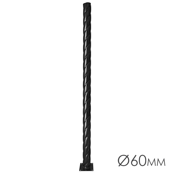 Опора витая металлическая садово-парковая TDM, h1200 мм, цвет черный,