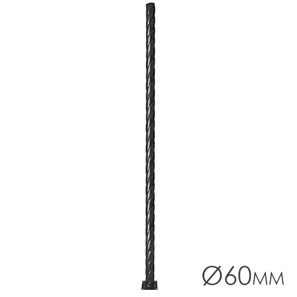 Опора витая металлическая садово-парковая TDM, h1800 мм, цвет черный,