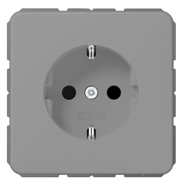 Розетка с заземлением Jung CD винтовой зажим Серый