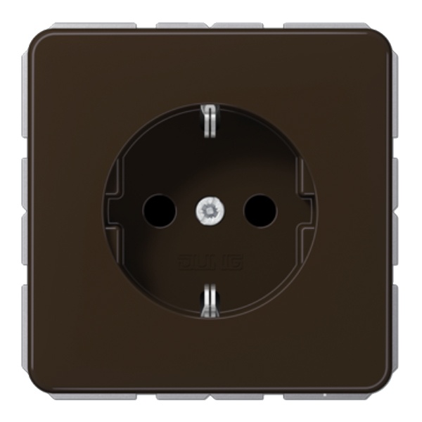 Розетка с заземлением Jung CD винтовой зажим Коричневый