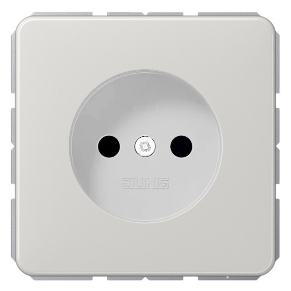 Розетка Jung CD 2Р винтовой зажим Светло-серый