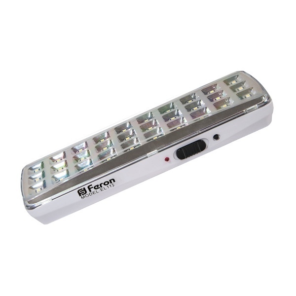 Светодиодный аварийный светильник Feron EL115 30LED DC время работа 4/8 часов белый