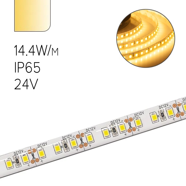 Светодиодная лента Feron LS607 60SMD(5050) 14.4W/m 12V IP65 5000х10х3.8mm 3000K теплый белый