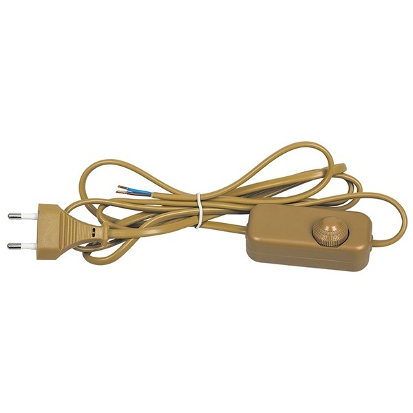 Сетевой шнур Feron DM103-200W 230V 1,5+0,5м (с диммером) золото