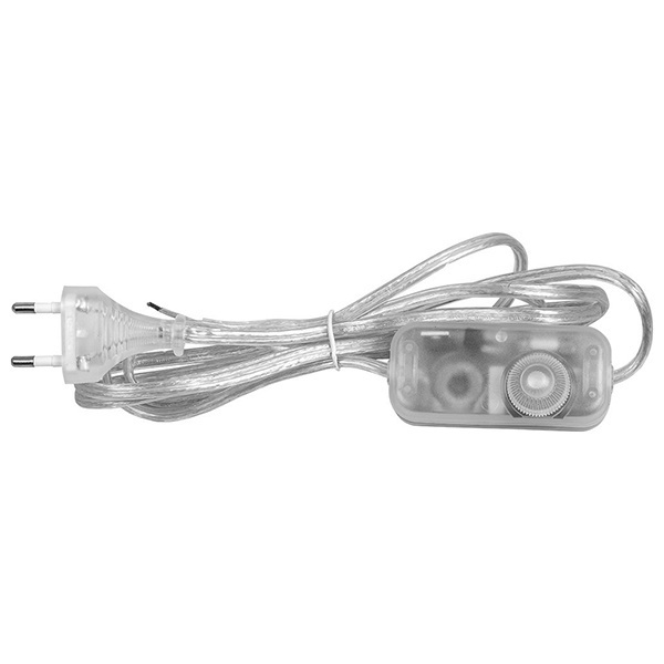 Сетевой шнур Feron DM103-200W 230V 1,5+0,5м (с диммером) прозрачный