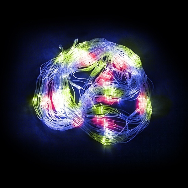 Гирлянда - сеть Feron CL70 160LED мульти 220V IP20 1,5х1,5м +1.5м прозрачный шнур