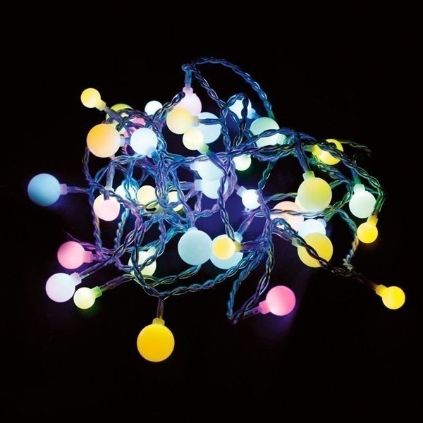 Гирлянда Feron Мультишарики, CL65 100LED 230V IP20 мульти RGB 10м +1.5м прозрачный провод 230V