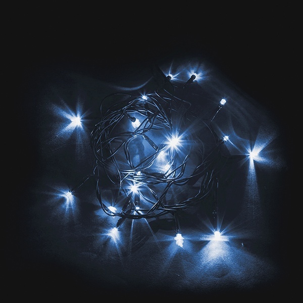 Гирлянда линейная Feron CL02 20LED синий 2м +1.5м (с контроллером) зеленый шнур 230V IP20