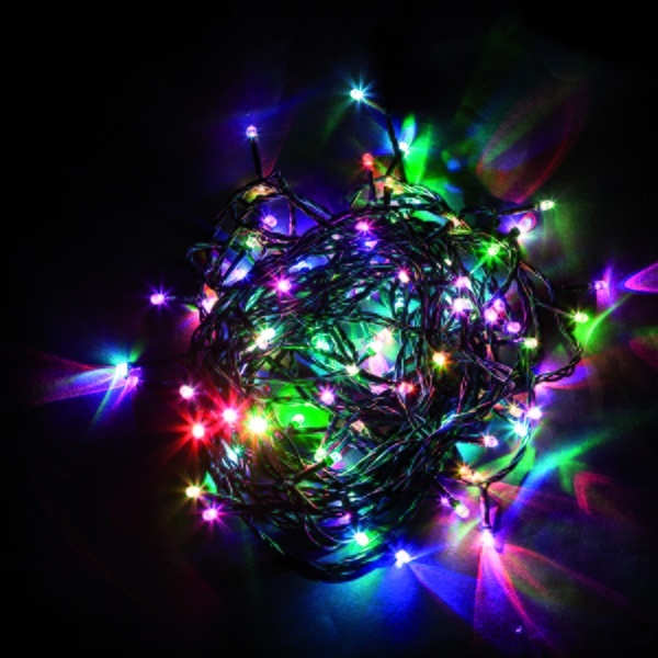 Гирлянда линейная Feron CL03 40LED мульти RGB 4м +1.5м (с контроллером) зеленый шнур 230V IP20