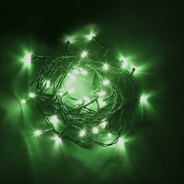 Гирлянда линейная Feron CL03 40LED зеленая 4м +1.5м (с контроллером) зеленый шнур 230V IP20