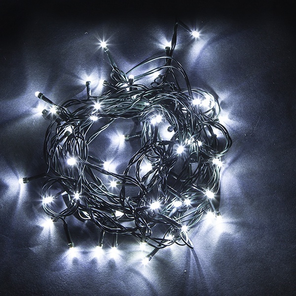 Гирлянда линейная Feron CL05 100LED 5000K 10м +1.5м (с контроллером) зеленый шнур 230V IP20