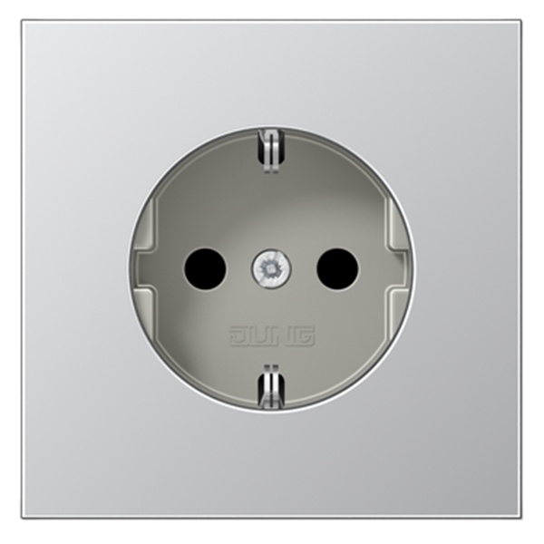Розетка с заземлением Jung LS винтовой зажим Алюминий