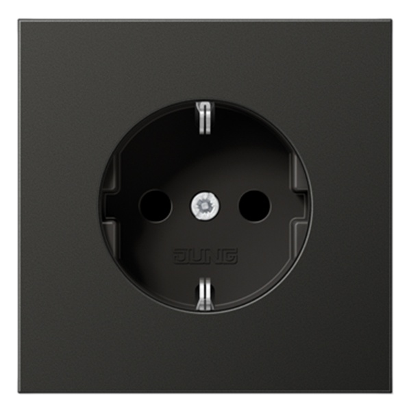Розетка с заземлением Jung LS винтовой зажим Антрацит