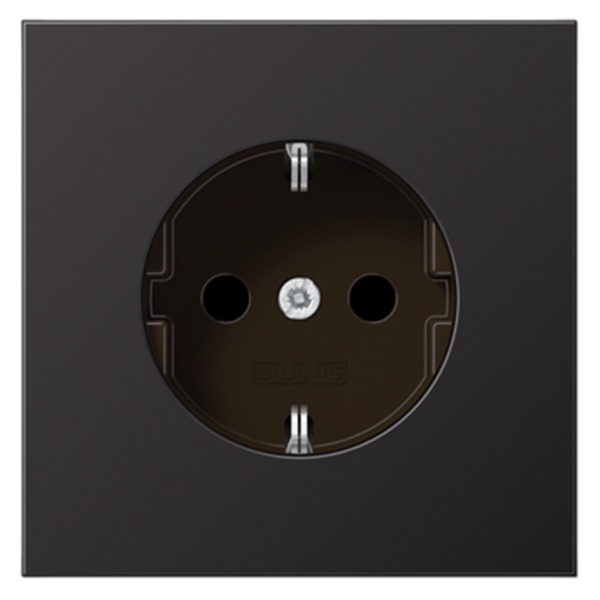 Розетка с заземлением Jung LS винтовой зажим Латунь Dark