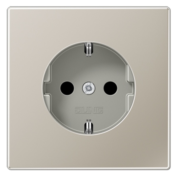 Розетка с заземлением Jung LS винтовой зажим Нержавеющая сталь