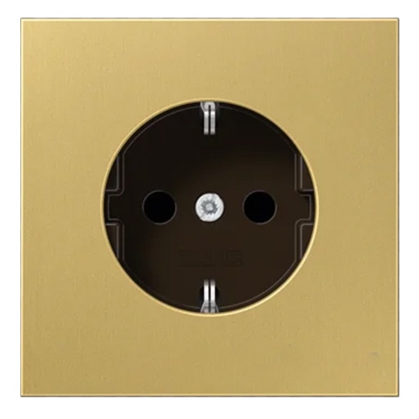 Розетка с заземлением Jung LS винтовой зажим Имитация Золота