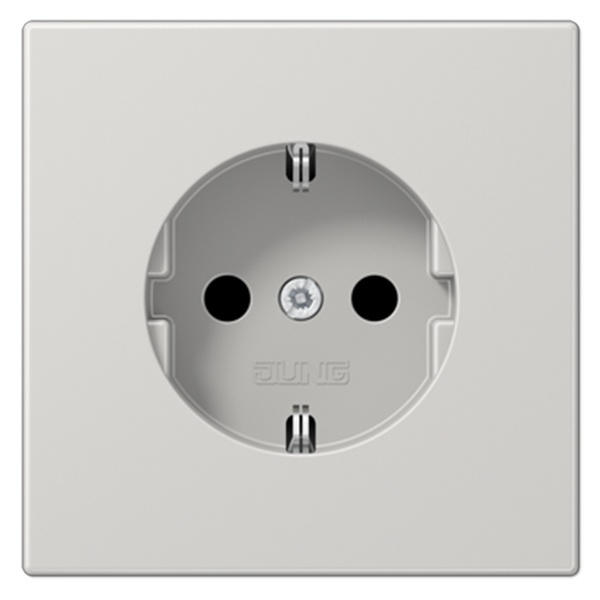 Розетка с заземлением Jung LS винтовой зажим Светло-серый