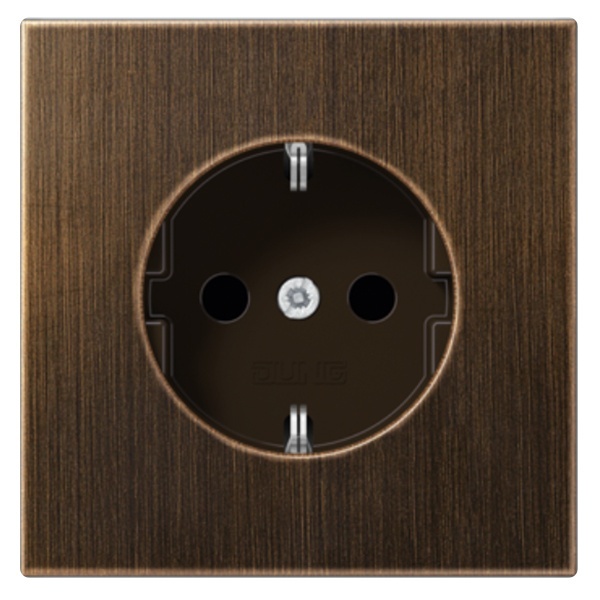 Розетка с заземлением Jung LS винтовой зажим Латунь Antik