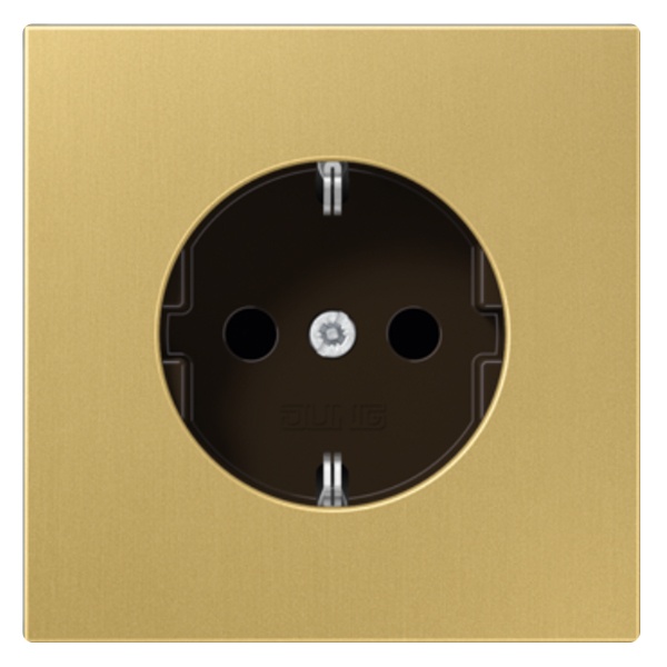 Розетка с заземлением Jung LS винтовой зажим Латунь Classic