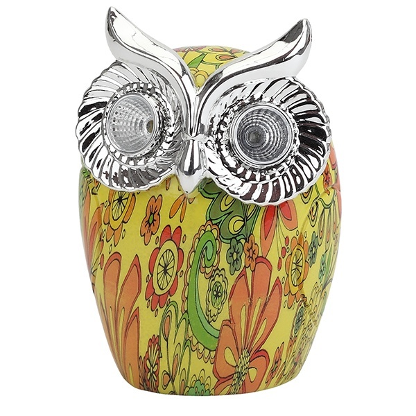Садовый светильник ЭРА ERAFYS01-01 Филин на солнечной батарее, полистоун, 16см