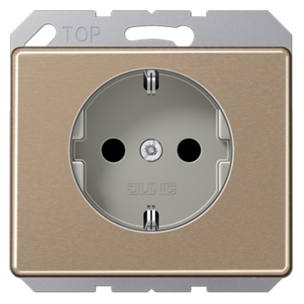 Розетка Jung SL с заземлением винтовой зажим Золотая бронза