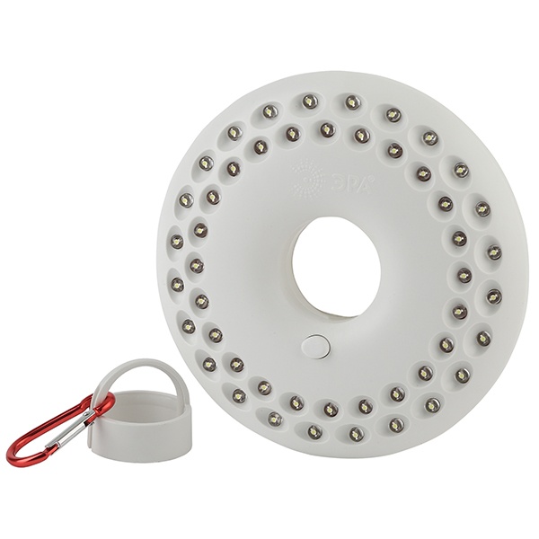 Фонарь ЭРА Кемпинг K48 NEW 48LED батареи 3xAA, карабин (РФ)