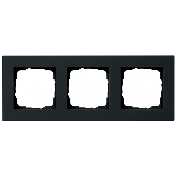 Рамка 3-ая для монтажа заподлицо Gira E2 Черный матовый