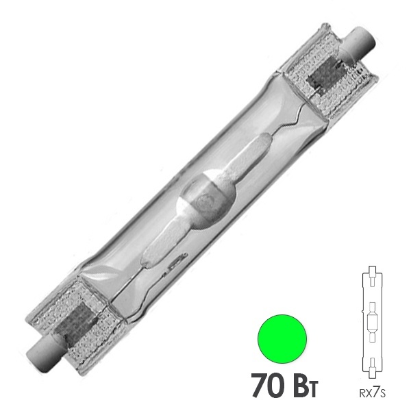 Лампа металлогалогенная Foton MH 70W RX7s GREEN (МГЛ)