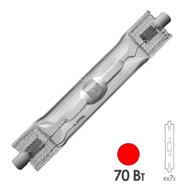 Лампа металлогалогенная Foton MH 70W RX7s RED (МГЛ)