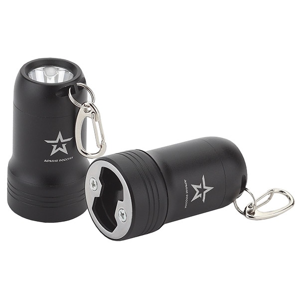Фонарь брелок Армия России LED BB-601 Привал 0,5W, рефлектор, открывашка, 3xLR44 в комплекте