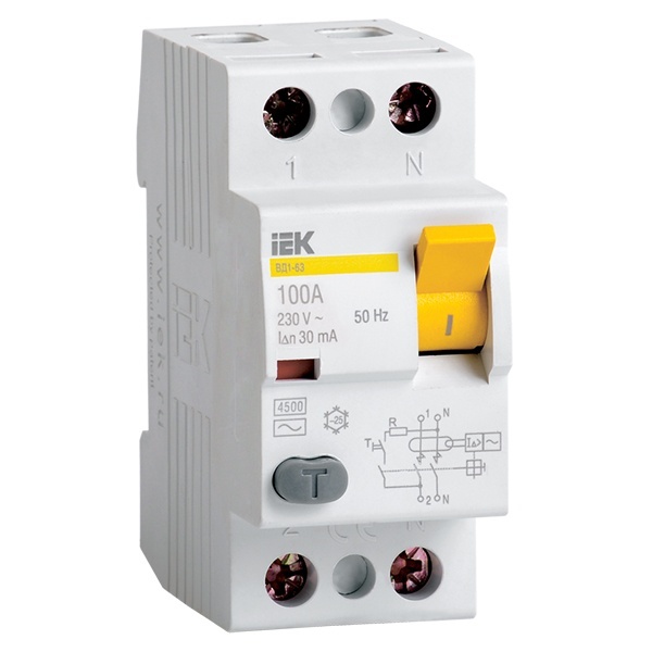 УЗО ИЭК ВД1-63 2Р 63А 100мА тип А (ВДТ)