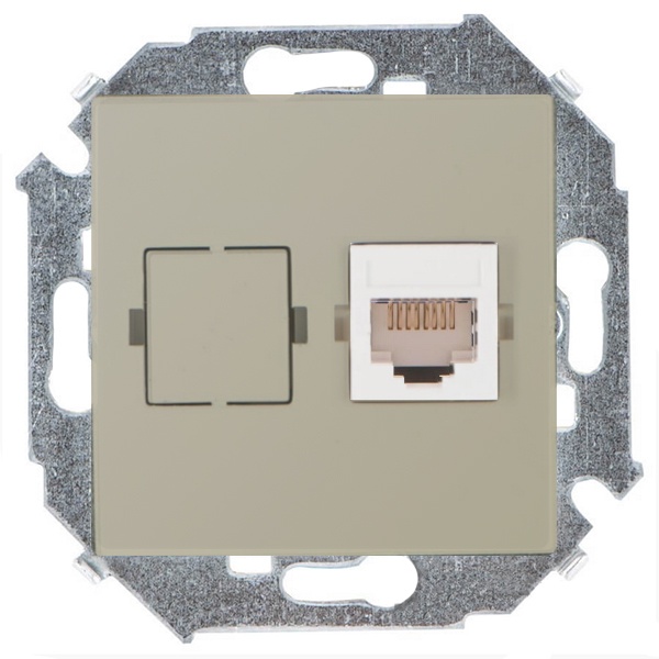 Розетка компьютерная Simon 15 RJ45 кат.6a Systimax, шампань