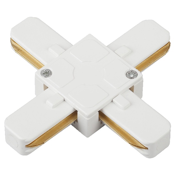 Коннектор ЭРА TR7-C 2W X WH X-образный для однофазного шинопровода белый