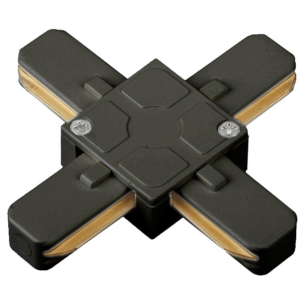 Коннектор ЭРА TR7-C 2W X BK X-образный для однофазного шинопровода черный